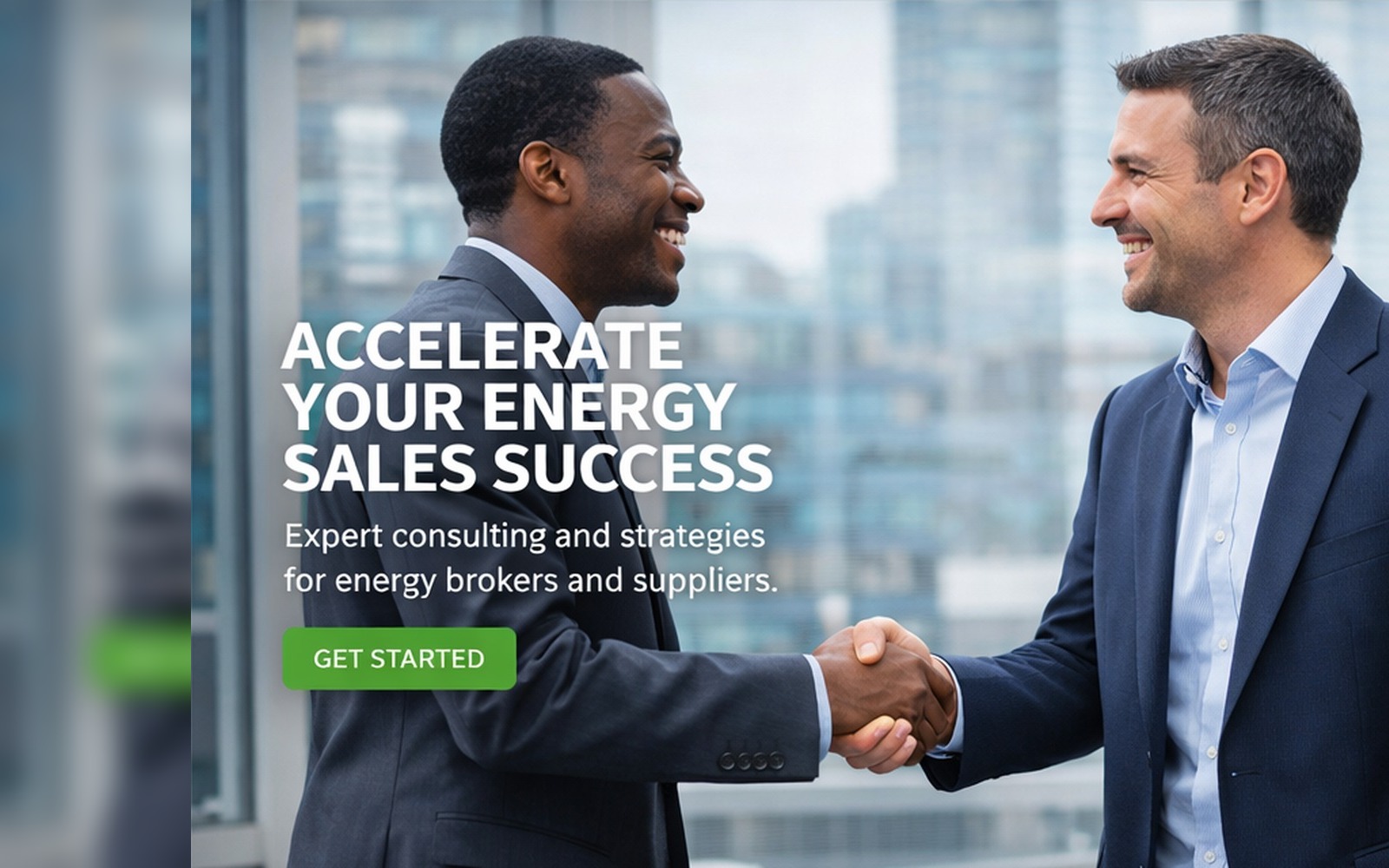 Three professionals in a business recruiting setting with ESR branding